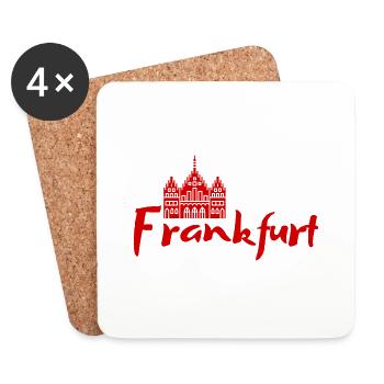 Verliebt in Frankfurt | Frankfurt Mitbringsel Souv - Untersetzer (4er-Set) - Weiß - Vorne