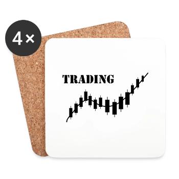 Bitcoin Trading Crypto Stocks - Dessous de verre (lot de 4) - blanc - Devant