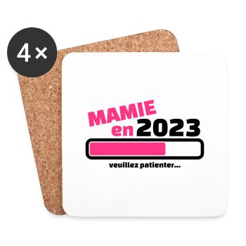 mamie en 2023 veuillez patienter - Dessous de verre (lot de 4) - blanc - Devant