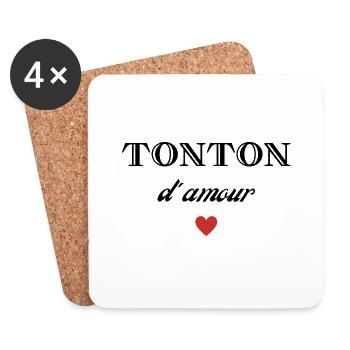 tonton d'amour - Dessous de verre (lot de 4) - blanc - Devant