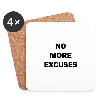No more excuses motivation saying - Coasters (set of 4) - white - Front
