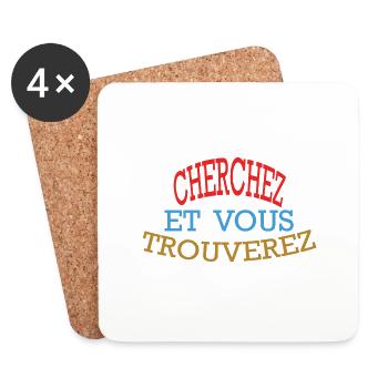 CHERCHEZ ET VOUS TROUVEREZ - Rouge Bleu Dorée - Dessous de verre (lot de 4) - blanc - Devant