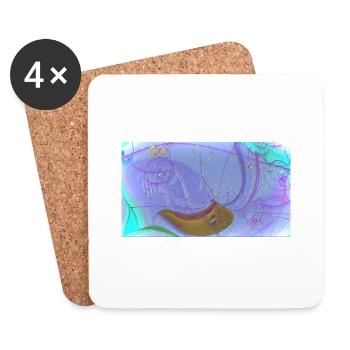 Chilli and paint - Coasters (set of 4) - white - Front