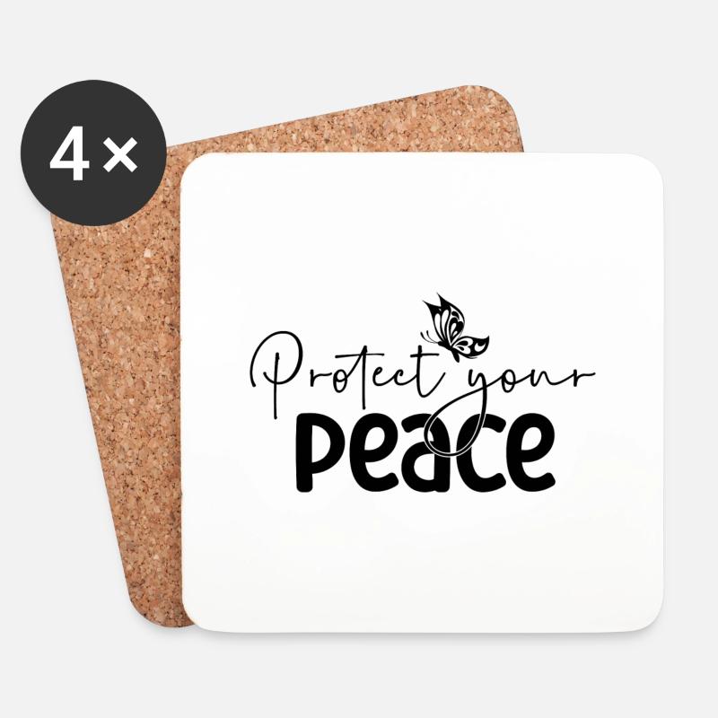 Protect your Peace - Untersetzer (4er-Set) - Weiß