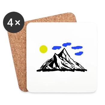 Mountains Nature - Coasters (set of 4) - white - Front