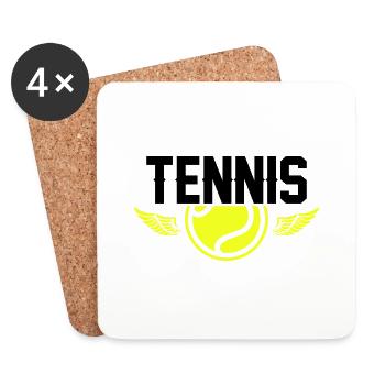 Tennis - Dessous de verre (lot de 4) - blanc - Devant