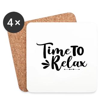 Time To Relax - Coasters (set of 4) - white - Front