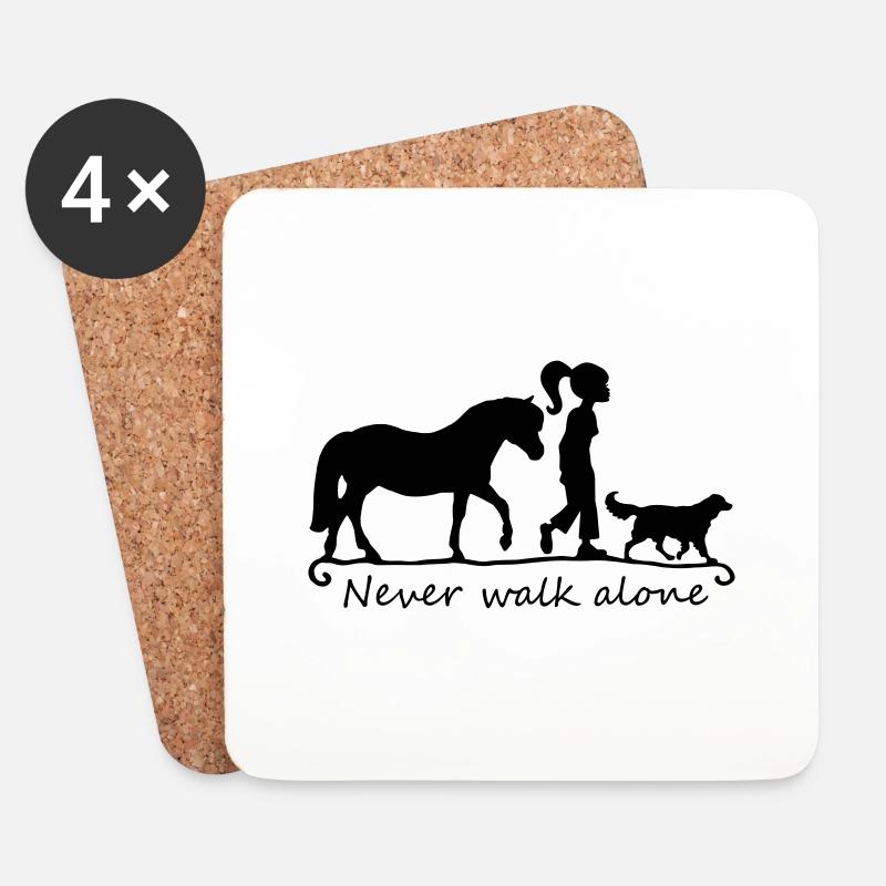Pferd Hund ich - never walk alone - Untersetzer (4er-Set) - Weiß