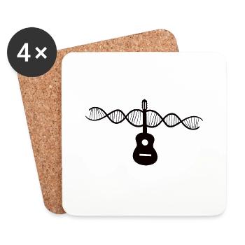 Guitar Guitarist Plucked Instrument Musical Instrument - Coasters (set of 4) - white - Front