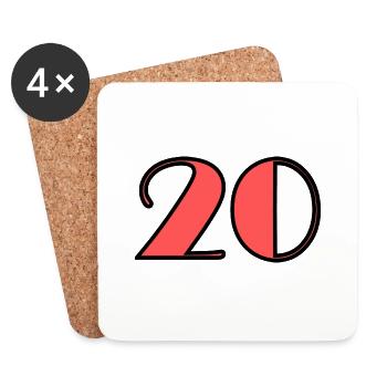 20 YEARS,20TH ANNIVERSARY,20 ANNIVERSARY 20 YEARS,20 - Coasters (set of 4) - white - Front