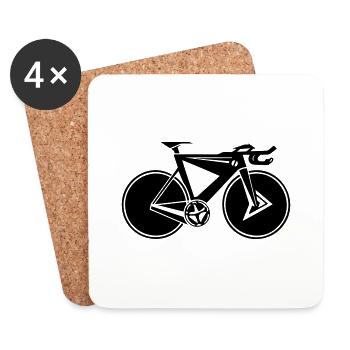 Road bike, gift idea for bike friends - Coasters (set of 4) - white - Front