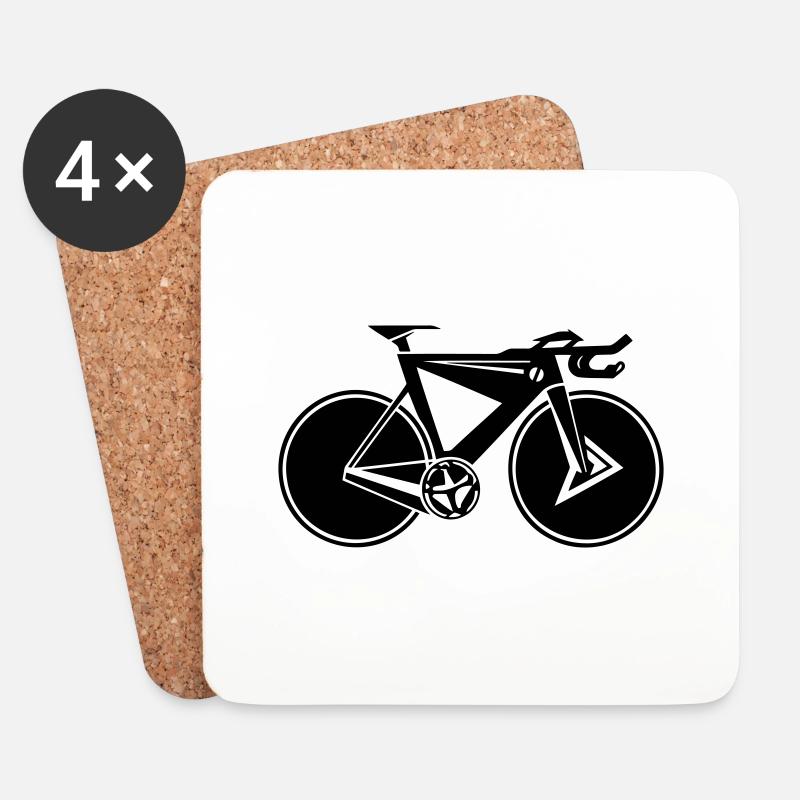 Rennrad, Geschenkidee für Fahrrad Freunde - Untersetzer (4er-Set) - Weiß