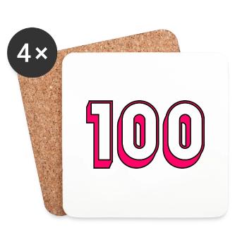 100. 100 YEARS. 100th ANNIVERSARY. BIRTHDAY 100 - Coasters (set of 4) - white - Front
