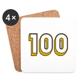 100. 100 YEARS. 100th ANNIVERSARY. ANNIVERSARY - Coasters (set of 4) - white - Front