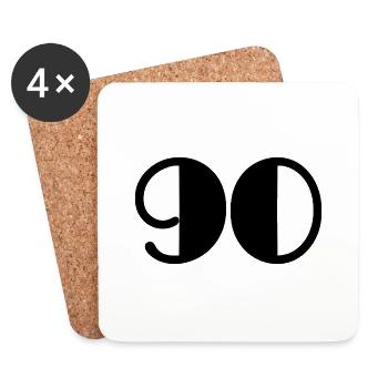 90. 90 YEARS. 90th ANNIVERSARY. 90 YEARS ANNIVERSARY. - Coasters (set of 4) - white - Front