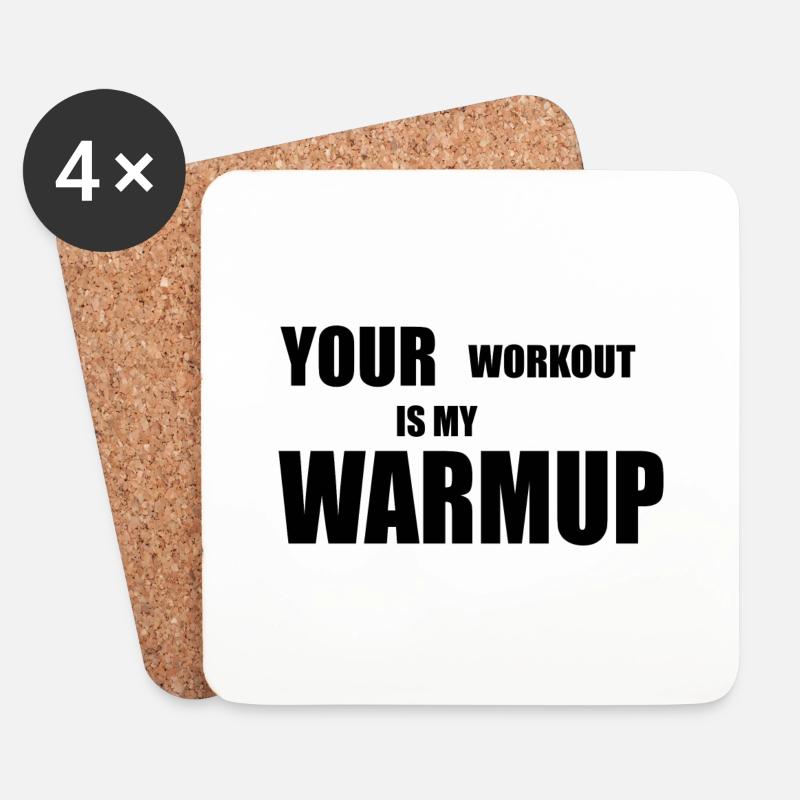 Dein Workout in meinem Warm Up - Untersetzer (4er-Set) - Weiß