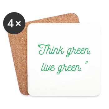 Think green live green - Coasters (set of 4) - white - Front