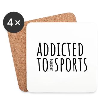 Addicted to (watching) sports - Untersetzer (4er-Set) - Weiß - Vorne
