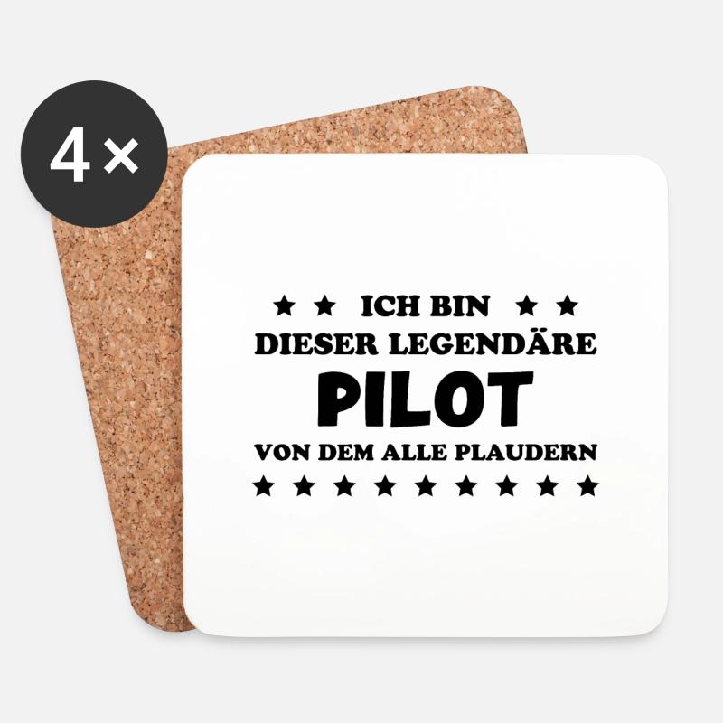 Pilot Lustige Spruch Flug Flugsport Pilot Geschenk - Untersetzer (4er-Set) - Weiß