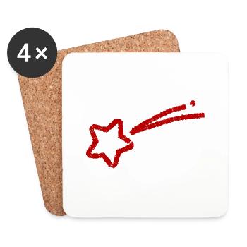handgezeichnete Sternschnuppe - Untersetzer (4er-Set) - Weiß - Vorne