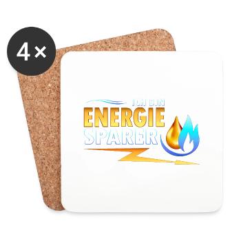 Energiesparer - Untersetzer (4er-Set) - Weiß - Vorne