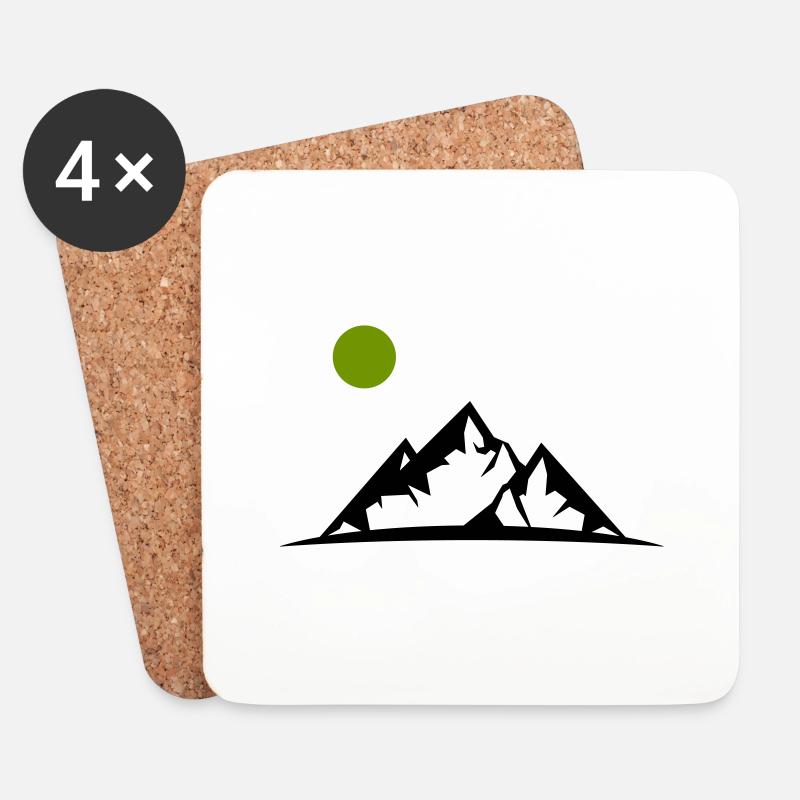 berge - Untersetzer (4er-Set) - Weiß