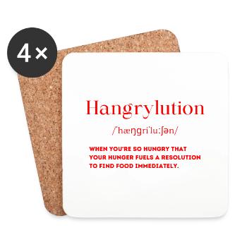 Hangrylution definition hungry eating feelings - Coasters (set of 4) - white - Front