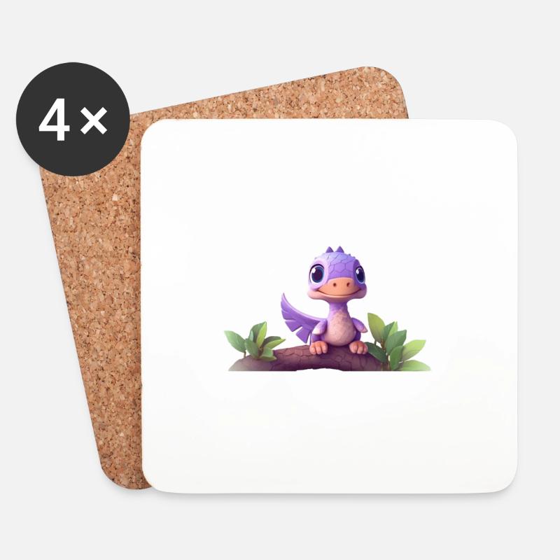 Tinysaurus - Untersetzer (4er-Set) - Weiß