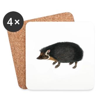 hedgehog - Coasters (set of 4) - white - Front