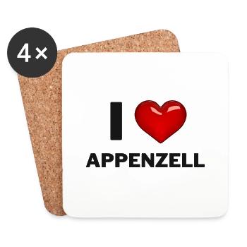 J’aime Appenzell - Dessous de verre (lot de 4) - blanc - Devant