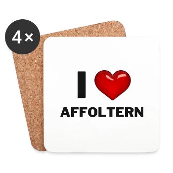J’adore Affoltern - Dessous de verre (lot de 4) - blanc - Devant