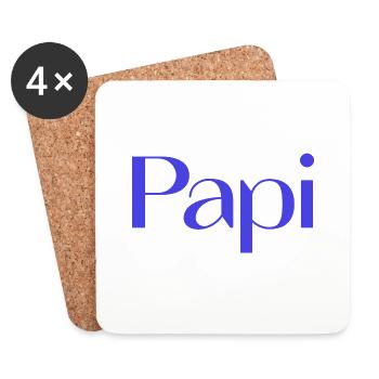 PAPI. BONNE FÊTE PAPA. PAPA. FÊTE DES PÈRES. PÈRE. - Dessous de verre (lot de 4) - blanc - Devant