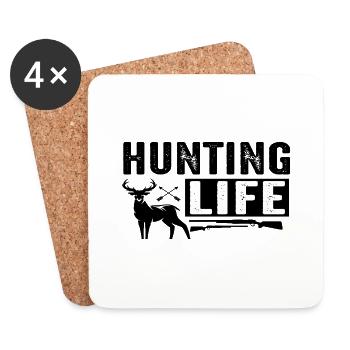 Hunting Life - Untersetzer (4er-Set) - Weiß - Vorne
