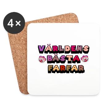 Bestgrandmother grandmother grandfather grandfather birthday family - Coasters (set of 4) - white - Front