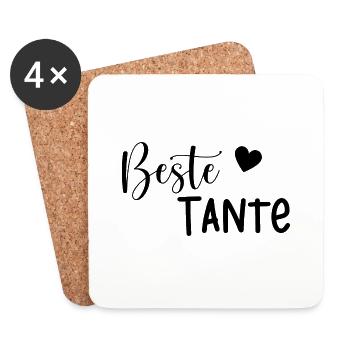Beste Tante Geschenkidee - Untersetzer (4er-Set) - Weiß - Vorne