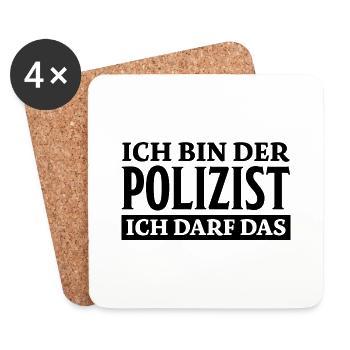 Polizist Spruch Polizei Lustiges Polizist Geschenk - Untersetzer (4er-Set) - Weiß - Vorne