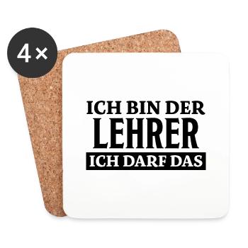 Lehrer Spruch Unterricht Lustiges Lehrer Geschenk - Untersetzer (4er-Set) - Weiß - Vorne