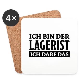 Lagerist Spruch Logistik Lustige Lagerist Geschenk - Untersetzer (4er-Set) - Weiß - Vorne