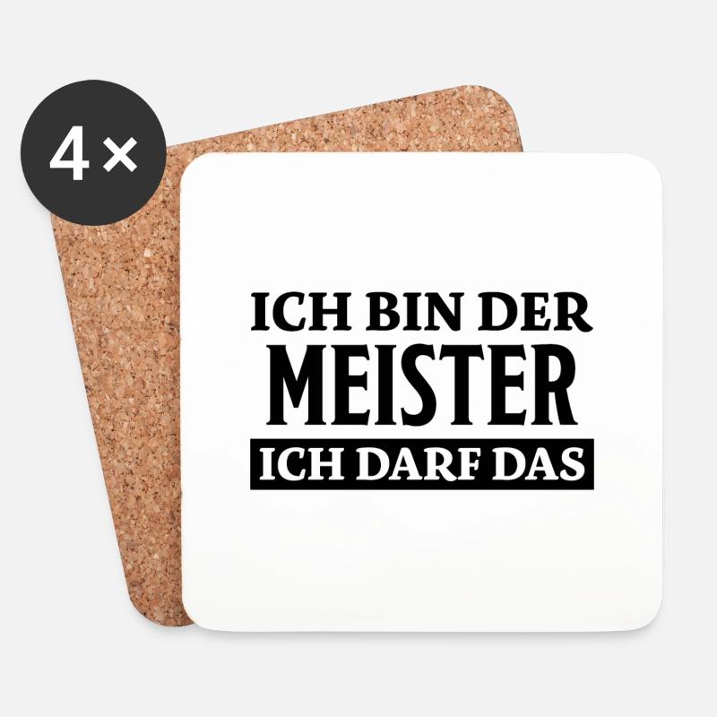Meister Spruch Prüfung Lustiges Meister Geschenk - Untersetzer (4er-Set) - Weiß