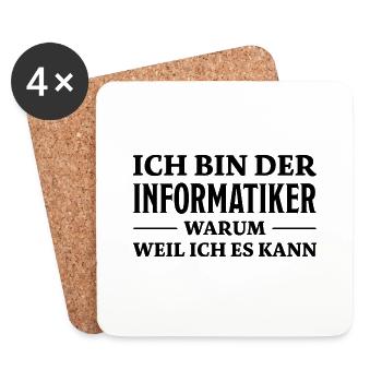 Informatiker Spruch Lustige Programmierer Geschenk - Untersetzer (4er-Set) - Weiß - Vorne