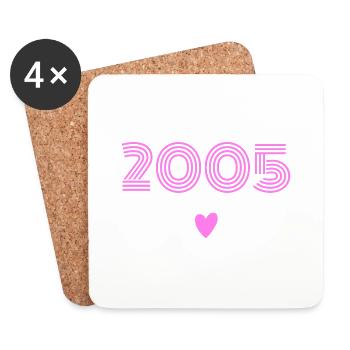 Born in 2005 daughter - Coasters (set of 4) - white - Front