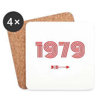 Born in 1979 - Coasters (set of 4) - white - Front