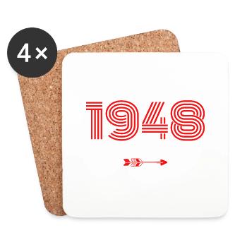 Né en 1948 - Dessous de verre (lot de 4) - blanc - Devant