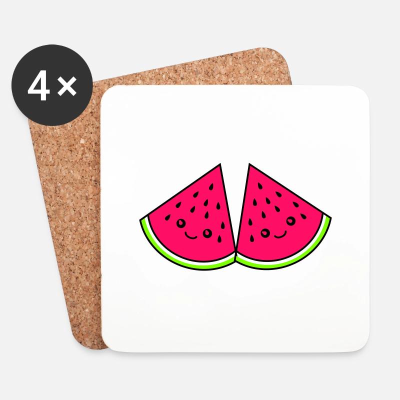 melone lustige - Untersetzer (4er-Set) - Weiß