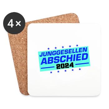 Junggesellen Abschied 2024 - Untersetzer (4er-Set) - Weiß - Vorne