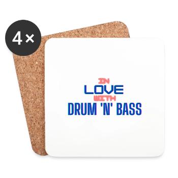 IN LOVE WITH DRUM AND BASS - Untersetzer (4er-Set) - Weiß - Vorne