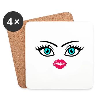 kiss face - Untersetzer (4er-Set) - Weiß - Vorne