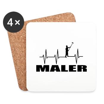 Maler - Untersetzer (4er-Set) - Weiß - Vorne
