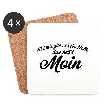 Lustiger Spruch Moin Geschenk - Untersetzer (4er-Set) - Weiß - Vorne