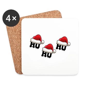 weihnachtsmütze ho ho ho - Untersetzer (4er-Set) - Weiß - Vorne